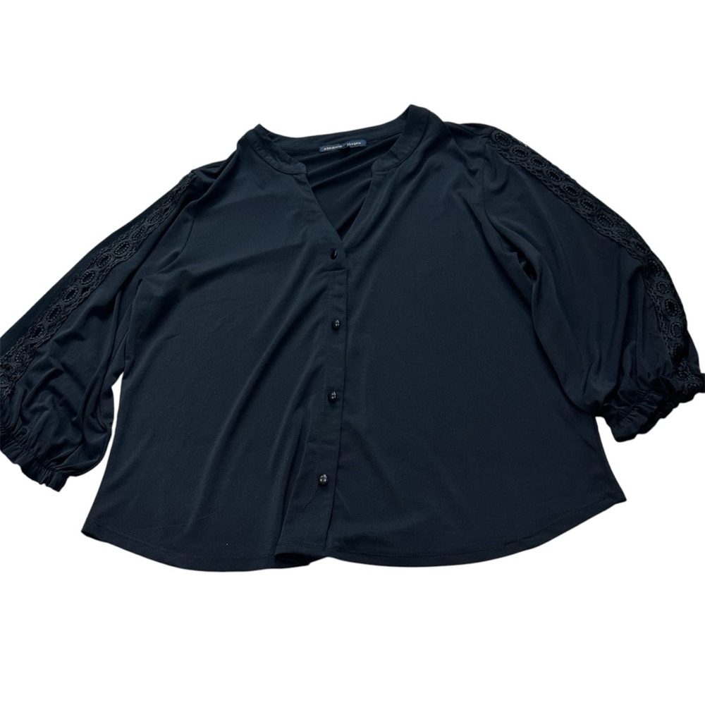 Adrienne Vittadini Women’s Black Casual‎ Top Size XL